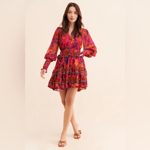 Farm Rio Tropical Tapestry Pink Mini Dress - Picture 4 of 16